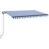 vidaXL Automaticky zaťahovacia mark&iacute;za 400x350 cm modr&aacute; a biela