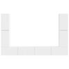 vidaXL Zostava TV skriniek 8 pcs Biela Kompozitn&eacute; drevo