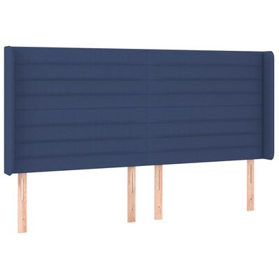 vidaXL Posteľ boxsping s matracom a LED modrá 160x200 cm látka