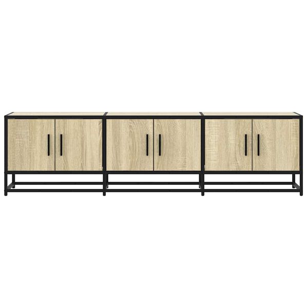 vidaXL TV skrinka dub sonoma 150x35x41 cm kompozitné drevo a kov