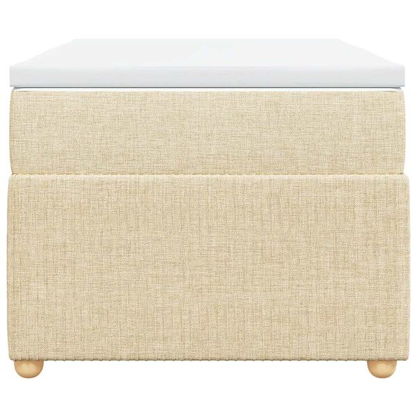 vidaXL Posteľn&yacute; r&aacute;m boxsping s matracom kr&eacute;mov&yacute; 90x200 cm l&aacute;tka