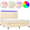 vidaXL Posteľ boxsping s matracom a LED kr&eacute;mov&aacute; 160x200 cm l&aacute;tka
