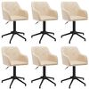 vidaXL Otočné jedálenské stoličky 6 ks krémové látkové