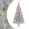 vidaXL Vianočn&yacute; stromček s 150 LED-i so stojanom Strieborn&aacute; 150 cm PET