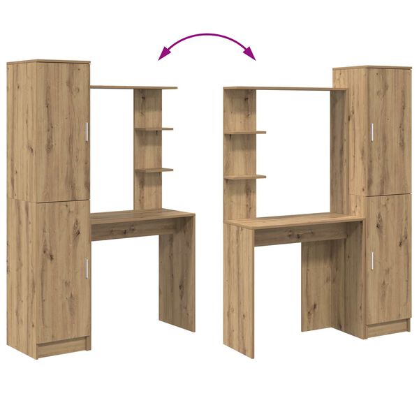 vidaXL Stôl 2 pcs Remeselný dub