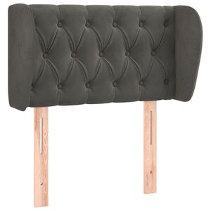 vidaXL Čelo postele so z&aacute;hybmi tmavosiv&eacute; 83x23x78/88 cm zamat