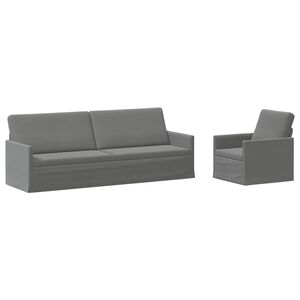 vidaXL Sada pohoviek 2 pcs Tmavosiv&aacute; Zamat