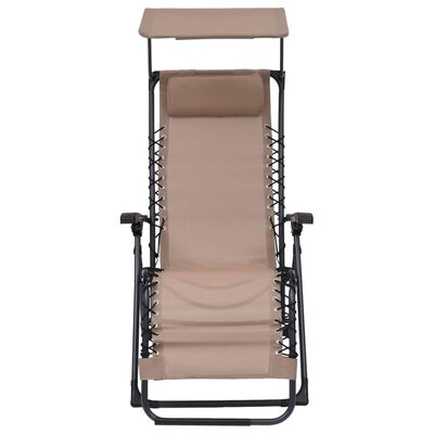 vidaXL Skladacia terasová stolička textilénová sivohnedá