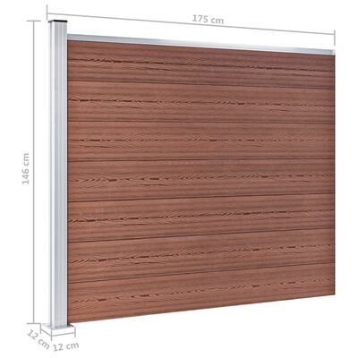 vidaXL Sada plotových panelov WPC 872x146 cm hnedá