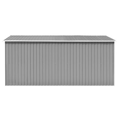 vidaXL Záhradná kôlňa 257x392x181 cm, kov, sivá