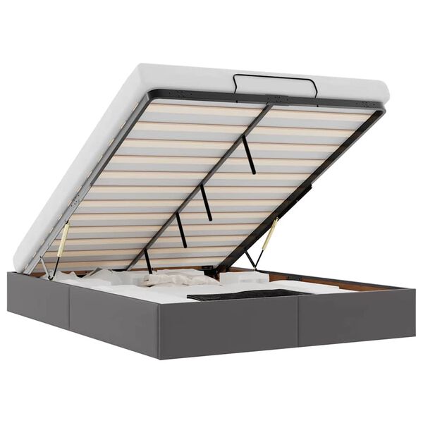 vidaXL Osmanský rám postele bez matraca sivá 140x190 cm umelá koža