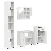 vidaXL Sada k&uacute;peľňov&eacute;ho n&aacute;bytku so z&aacute;suvkou 4 pcs Vysok&yacute; lesk bielej