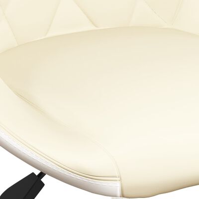vidaXL Otočné jedálenské stoličky 2 ks krémové a biele umelá koža