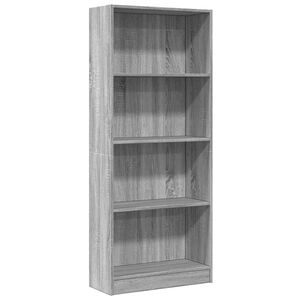 vidaXL Knižnica siv&aacute; sonoma 60x24x143 cm kompozitn&eacute; drevo