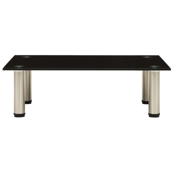 vidaXL TV stolík, čierny 60x35x17 cm, tvrdené sklo