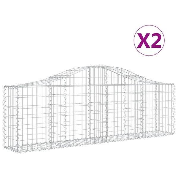 vidaXL Oblúkový gabionový kôš 2 ks 200x30x60/80 cm pozinkované železo