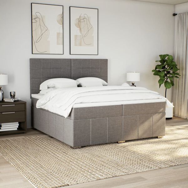 vidaXL Boxspring posteľ s matracom sivohned&yacute; 200x200 cm l&aacute;tka