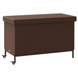 vidaXL Z&aacute;hradn&yacute; &uacute;ložn&yacute; box s kolieskami Hned&yacute; 110x55x73 cm Poly Rattan