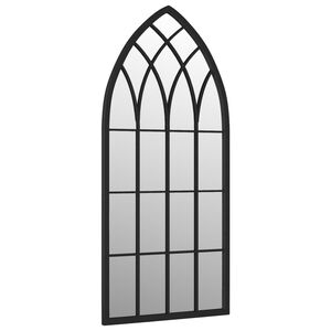 vidaXL Z&aacute;hradn&eacute; zrkadlo čierne 100x45 cm exteri&eacute;rov&eacute; železo