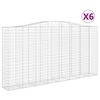 vidaXL Obl&uacute;kov&yacute; gabionov&yacute; k&ocirc;&scaron; 6 ks 400x50x200/220cm pozinkovan&eacute; železo