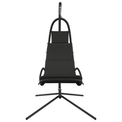 vidaXL Záhradná hojdacia stolička s poduškou tmavosivá látka a oceľ