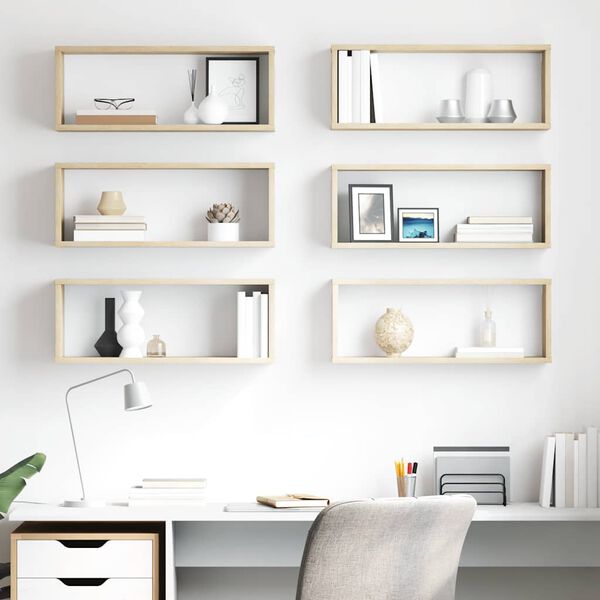 vidaXL N&aacute;stenn&eacute; police 6 ks, dub sonoma 60x15x23 cm, kompozitn&eacute; drevo