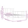 vidaXL Kovov&yacute; r&aacute;m postele s čelom a podnožkou biely 80x200 cm