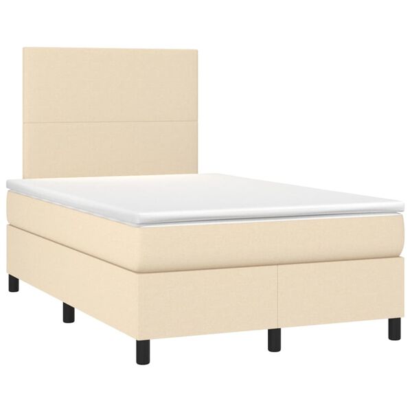 vidaXL Boxspring posteľ s matracom kr&eacute;mov&yacute; 120x200 cm l&aacute;tka