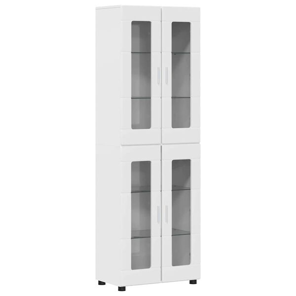 vidaXL Highboard s poličkou FLORIN Vysok&yacute; lesk bielej 60 x 35 x 182 cm