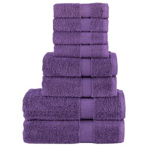 vidaXL 8-dielna pr&eacute;miov&aacute; sada uter&aacute;kov SOLUND fialov&aacute; 600 g/m&sup2;
