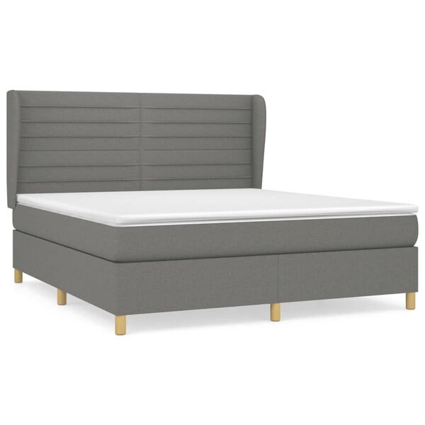 vidaXL Boxspring posteľ s matracom tmavosiv&aacute; 160x200 cm l&aacute;tka