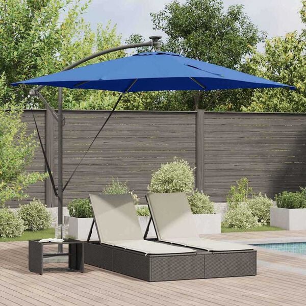 vidaXL Kantileverový banánový parasol Modrá 249 x 249 x 250 cm