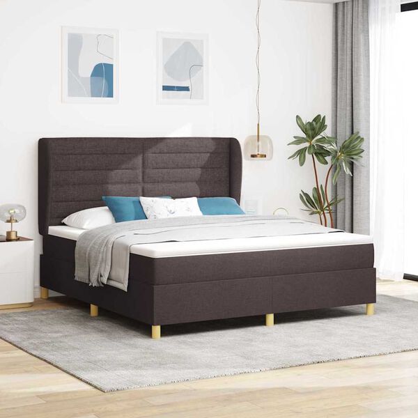 vidaXL Boxspring posteľ s matracom tmavo&scaron;ed&aacute; 90x190 cm Tmavo hned&aacute;