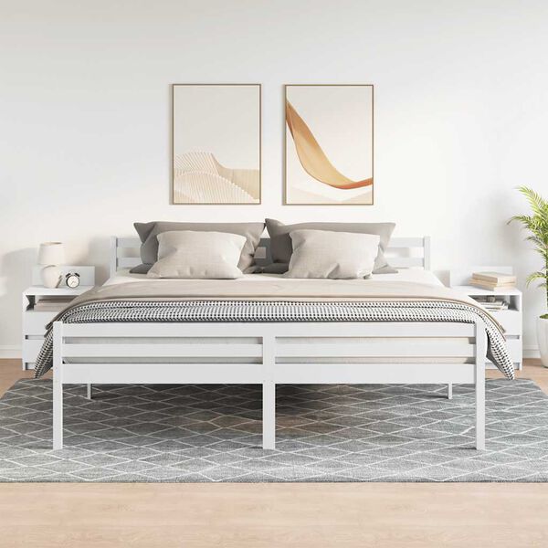 vidaXL Nočné stolíky 2 ks s 2 zásuvkami biele 40x33x60 cm