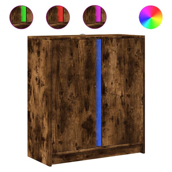 vidaXL Komoda s LED dymov&yacute; dub 77x34x85 cm kompozitn&eacute; drevo