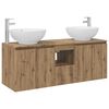 vidaXL Set kabinetov do k&uacute;peľne 3 ks Dub artisan 129 x 44,5 x 80 cm
