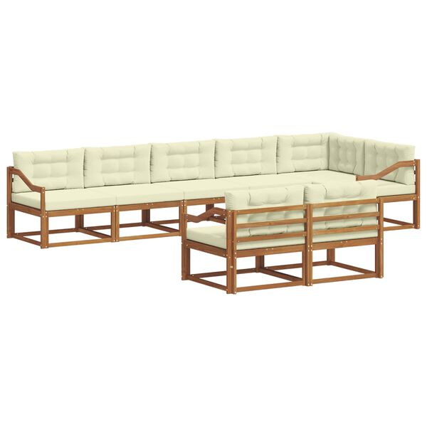 vidaXL Z&aacute;hradn&aacute; s&uacute;prava gaučov s vank&uacute;&scaron;om 8 pcs Pr&iacute;rodn&aacute; a kr&eacute;mov&aacute;