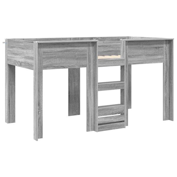 vidaXL Poschodov&aacute; posteľ pre deti s matracmi Siv&yacute; Sonoma 100 x 200 cm