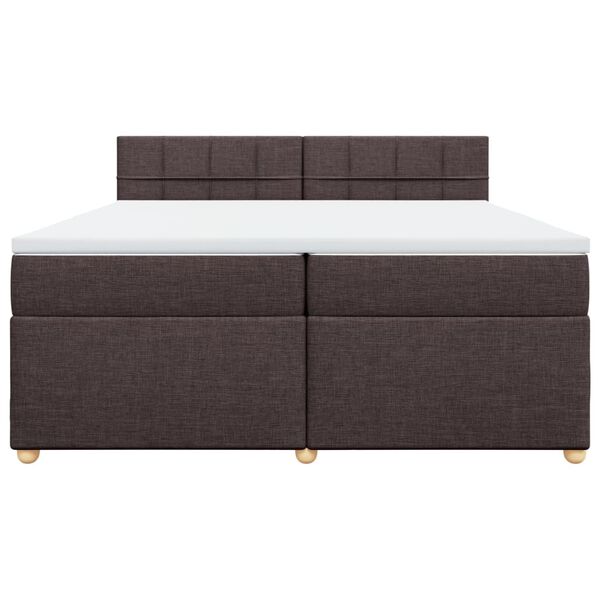 vidaXL Boxspring posteľ s matracom tmavohned&aacute; 200x200 cm l&aacute;tka