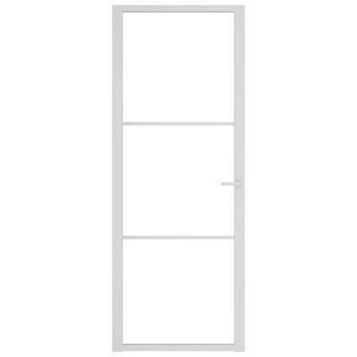 vidaXL Vnútorné dvere 76x201,5 cm biele ESG sklo a hliník