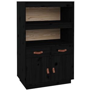 vidaXL Vysok&aacute; skrinka čierna 67x40x108,5 cm mas&iacute;vna borovica