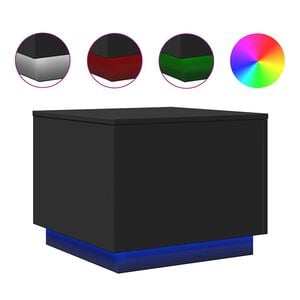 vidaXL Konferenčn&yacute; stol&iacute;k s LED svetlami čierny 50x50x40 cm
