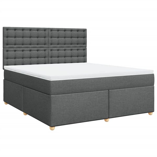 vidaXL Boxspring posteľ s matracom tmavosivá 180x200 cm látka