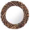 vidaXL N&aacute;stenn&eacute; zrkadlo 60 cm teakov&eacute; drevo okr&uacute;hle
