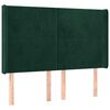vidaXL Čelo postele so z&aacute;hybmi tmavozelen&yacute; 147x16x118/128 cm zamat