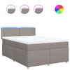 vidaXL Posteľn&yacute; r&aacute;m boxspring s matracom sivohned 140x200 cm l&aacute;tka