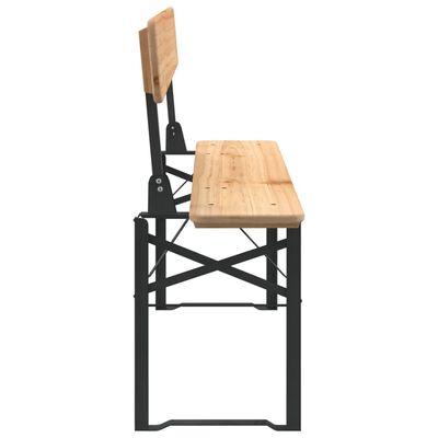 vidaXL 3-dielna skladacia súprava pivného stolíka masívna jedľa