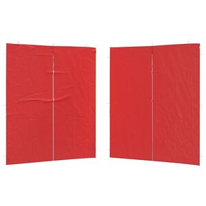 vidaXL Bočn&aacute; stena p&aacute;rty stanu 2 ks 200 x 195 cm Červen&aacute; PE a oceľ