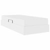 vidaXL Postel s &uacute;ložn&yacute;m prostorem a matrac&iacute; 2 pcs Biela Koža