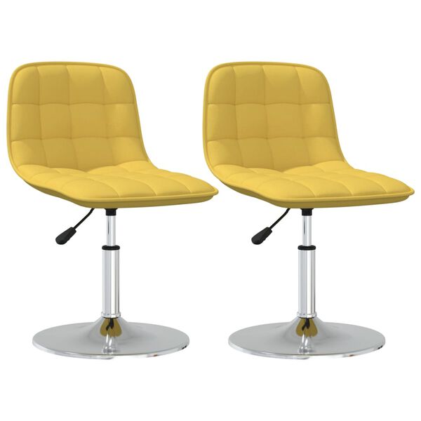 vidaXL Otočn&eacute; jed&aacute;lensk&eacute; stoličky 2 ks horčicovo-žlt&eacute; l&aacute;tkov&eacute;